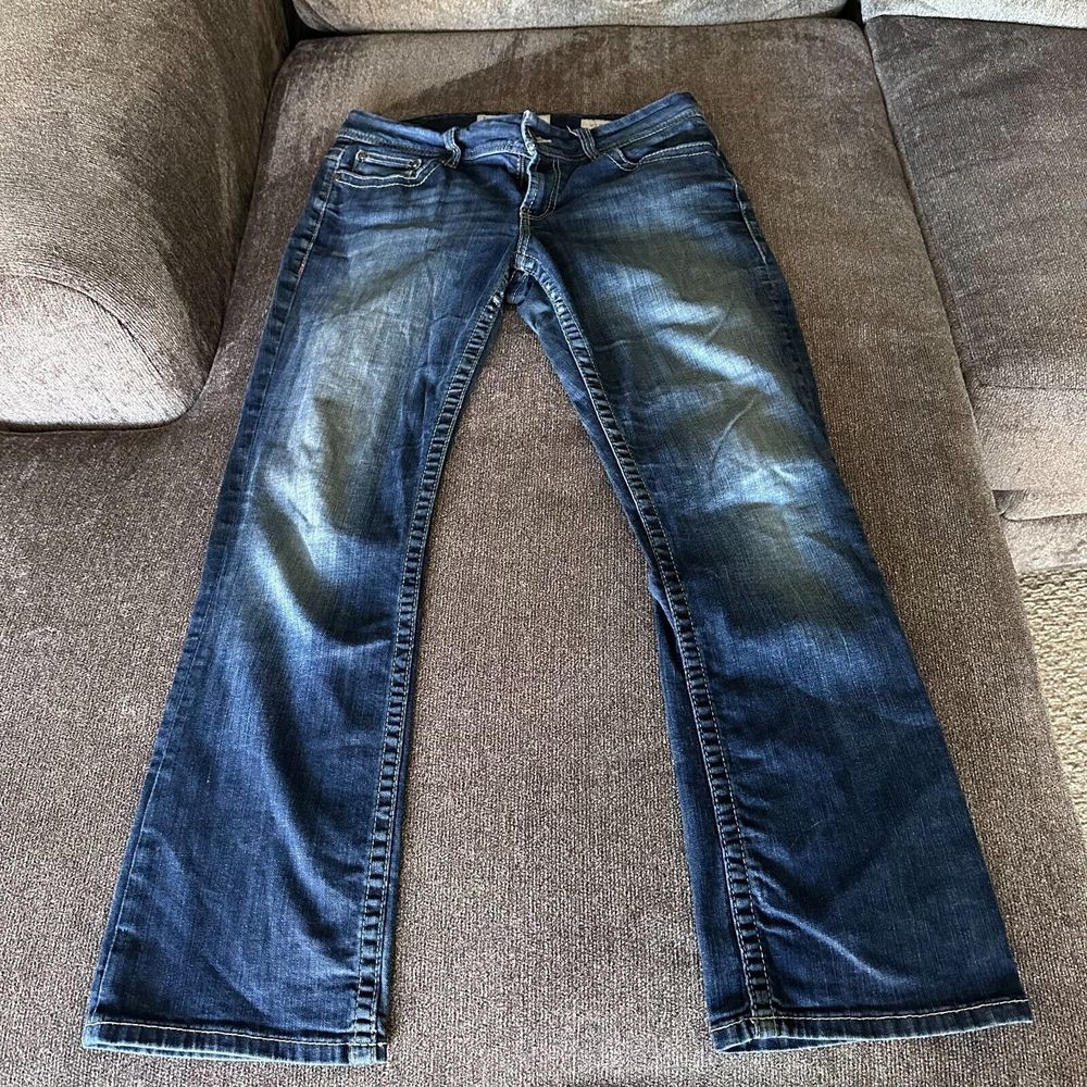 BKE Buckle Jeans Womens 32R Blue Harper Bootcut Medium Wash Denim Stretch 34x28